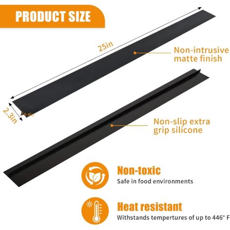 Kit De 2 Joints Silicone Pour Plaque De Cuisson - Noir, Gris, Blanc Ou Transparent - Coupe Libre, Facile à Nettoyer - 21 Ou 25 Pouces