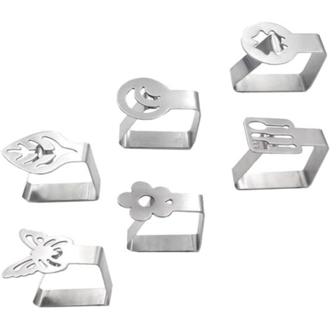 6 pinces nappe inox – clips épais antidérapants – intérieur/extérieur – mariages/restaurants/fêtes – fixation ferme (1/5)