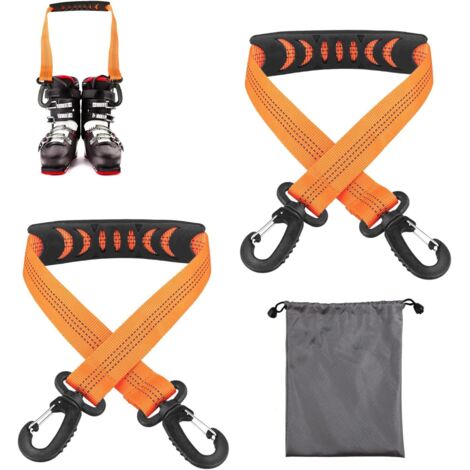 2 sangles transport chaussures ski – Avec sac rangement portable pour patins roulettes et accessoires (1/5)