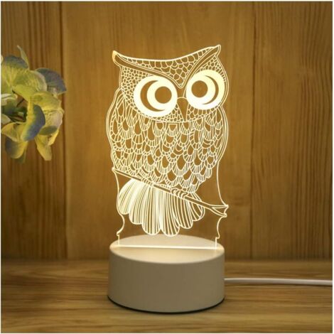 Lampe 3D nuit rechargeable, ambiance relax, 3 couleurs . (1/5)