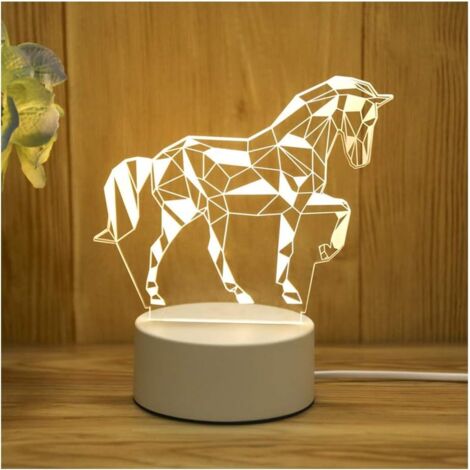 Lampe 3D nuit rechargeable, ambiance relax, 3 couleurs. (1/5)