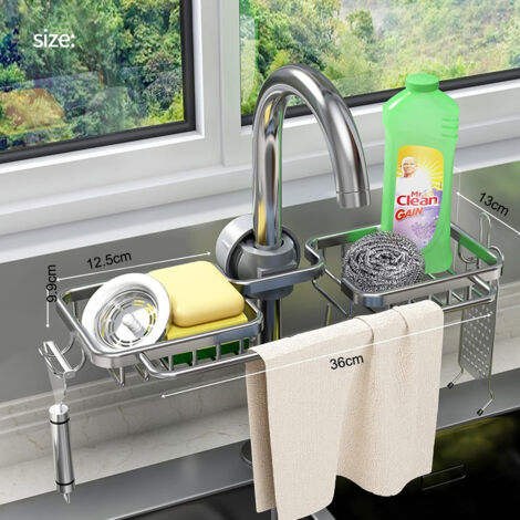 Organiseur d'éponge à séchage Rapide, Support d'évier de Cuisine imprimé en 3D, Support de Drainage pour éponge et récureuse, Accessoire de Nettoyage de la Vaisselle avec Design Compact
