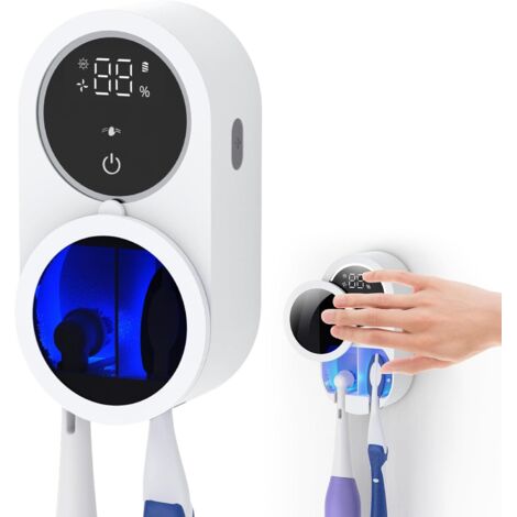 Porte-brosse UV mural – stérilisation séchage capteur infrarouge salle bain (1/5)