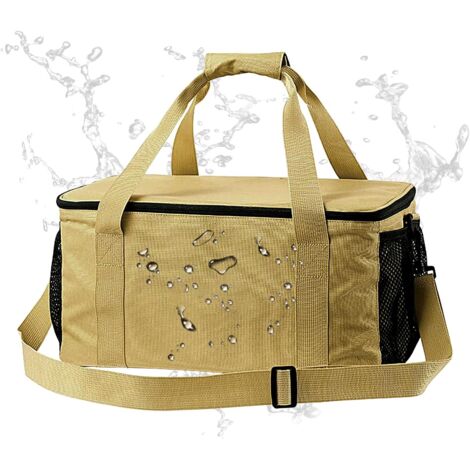 Sac rangement ustensiles cuisine – bandoulière et poignée, idéal pique-nique, voyage, déménagement, pêche (1/5)