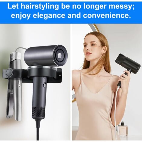 Support pour sèche-cheveux et fer à lisser avec