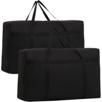 Lot 2 sacs rangement 100 L, déménagement robuste, fermeture éclair, vêtements/linge/emballage