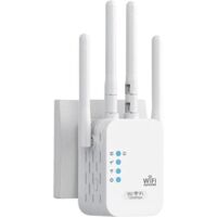 Répéteur Wifi 1200 Mbps 5G + 2.4G Double Fréquence Amplificateur Wifi Signal Booster,4 Antennes,2 Rj45 Ports,Mode Repeteur/Routeur
