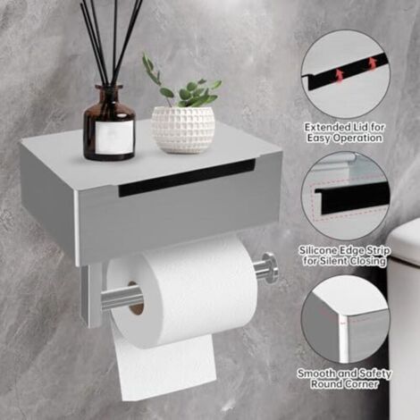 Portarrollos De Papel Higiénico Con Compartimento Para Toallitas Humedas Sin Necesidad De Taladrar Acero Inoxidable Autoadhesivo Para Inodoro Bano Cocina Negro 92971794 Portarrollos De Papel Higiénico Con Compartimento Para Toallitas Humedas Sin Necesidad De Taladrar Acero Inoxidable Autoadhesivo Para Inodoro Bano Cocina Negro 92971794