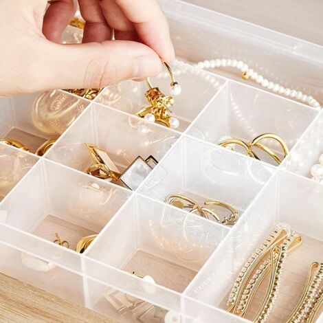 Bac De Rangement Transparent 36 Compartiments - 11 X 7 Cm - Multi Usage