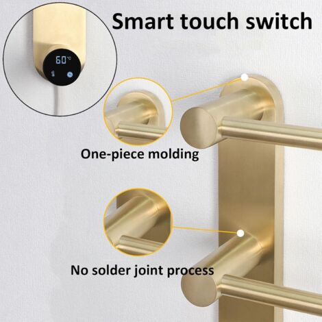 Porte-Serviettes Chauffant électrique Argenté, Radiateur Sèche-Serviettes Chauffant à