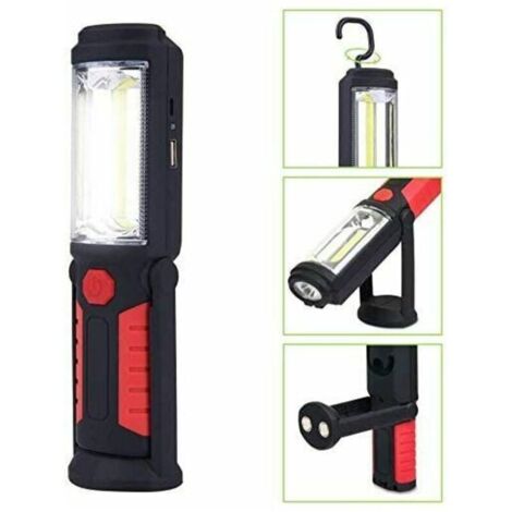 Lampe Torche LED Magnétique Rechargeable, Lampe De Travail Portable Pour Mecaniciens Compacte Fiable Et Ultra Lumineuse Cadeau Ideal Pour Hommes Rouge 90350221