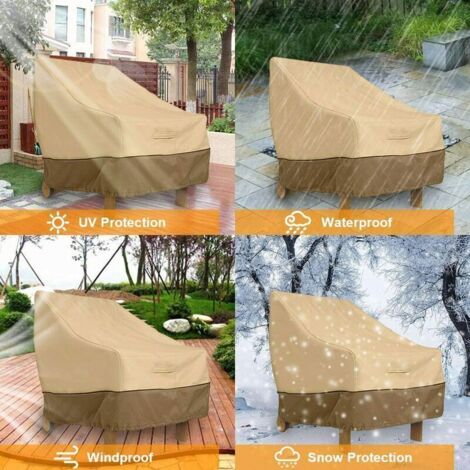Housse De Protection Fauteuil Jardin Extérieur 80x85x91,5 Cm – Bâche Imperméable Oxford 210D Anti-UV Anti-Poussière Avec Cordons Ajustables