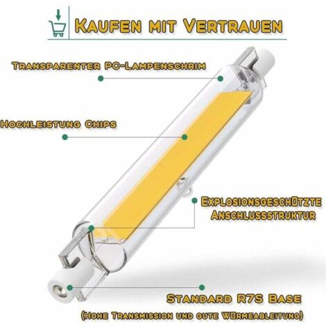 R7S LED 118mm Dimmable 1200LM, 20W Ampoule R7S LED Blanc Chaud 3200K ...