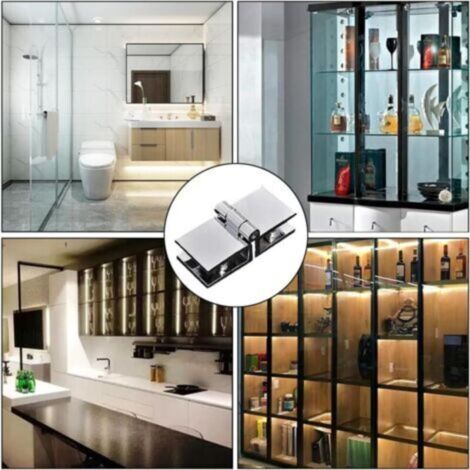 Paire De Charnières Pour Porte Verre 180° – Encastrées Chrome Ou Nickel, Max 6mm !