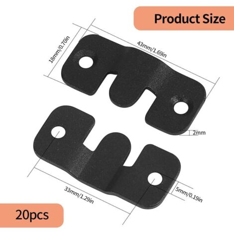 10 Paires Support Montage Encastré Dissimulé, Fixation Murale Supports ...