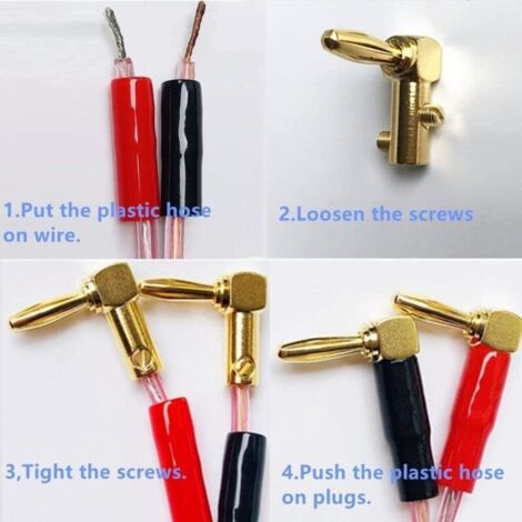 Fiches Banane 10 Pièces 20A Connecteurs Haut-Parleurs 4mm - Rouge Et Noir, Plaqué Nickel