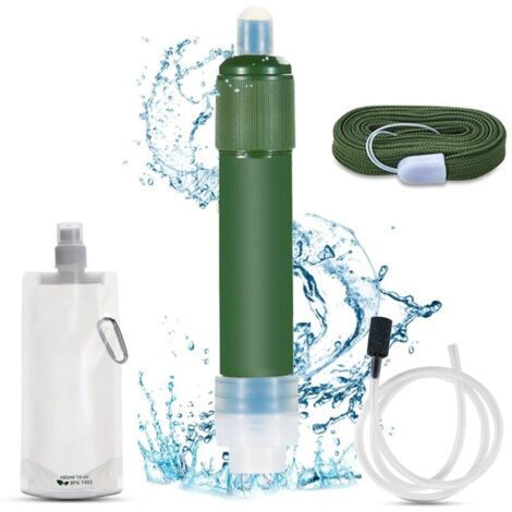 Filtre Eau Paille Lixada - Filtration 0.01 Micron Camping Randonnée