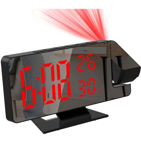 Horloge Numérique Projecteur Plafond Réveil à Projection LED Avec Projecteur 180° - Horloge Numérique Photosensible Multifonctions Horloge Numérique Projecteur Plafond Réveil à Projection LED Avec Projecteur 180° - Horloge Numérique Photosensible Multifonctions