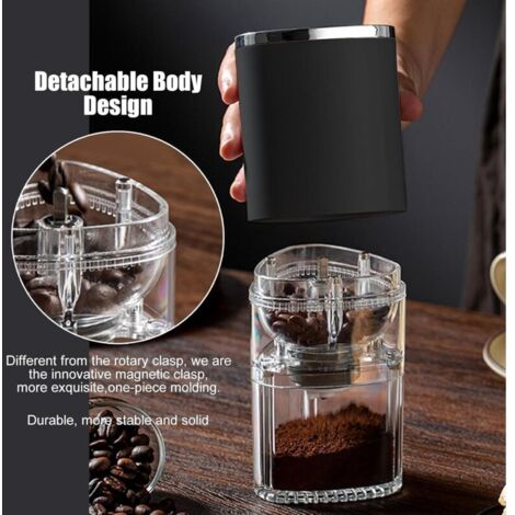 Moulin à café électrique mini portable à mouture réglable avec chambre