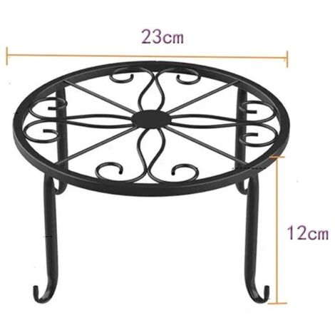 Dessous De Plat En Fer Multifonction - Support Casserole Ronde Pour Barbecue Camping Cuisine - Noir