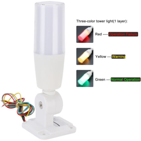 Asixxsix Voyant Tour LED 3 Couches Rotative - Rouge/Vert/Jaune - 12V/24V - Signal Avertissement Industriel
