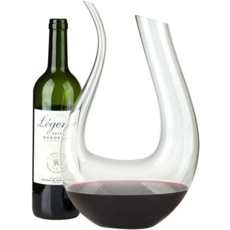 SCSXGO Carafe à Vin En Cristal 1000ml - Aérateur Décanteur Pour Vin Rouge Avec Brosse De Nettoyage - Cadeau Parfait Pour Amateurs