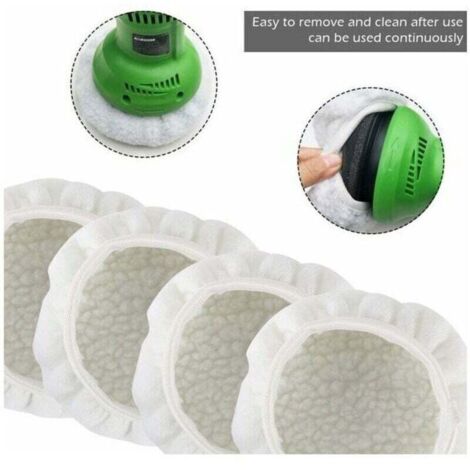Lot De 4 Bonnets De Polissage Microfibre 230-250 Mm – Pour Polisseuse Voiture, Meubles Et Plus – Blanc Doux Et Réutilisable