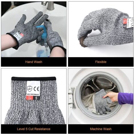 Gants Anti-Coupure Niveau 5 - Gants Protection Résistants Pour Jardinage, Soudage, Écaillage Huîtres (Taille L)