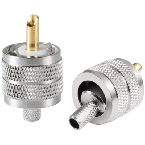YIXISI 5 Pièces Connecteur PL-259 UHF Mâle à Souder Avec Réducteur – Laiton Nickelé 50 Ohm Pour RG-8x RG-213 RG-214 9913 – Radio CB Antenne