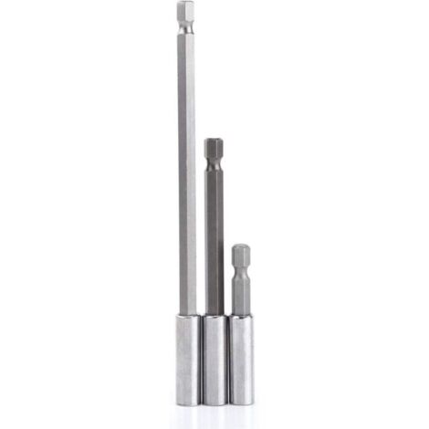 10 Rallonges Magnétiques Pour Visseuse 1/4 - Porte-embouts En Acier Carbone, Longueur 60 Mm, Haute Précision