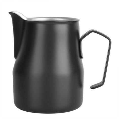 watchget Pichet à mousse de lait 1500 ml – Pichet à vapeur en acier inoxydable pour cappuccino, latte art, machine à café, noir