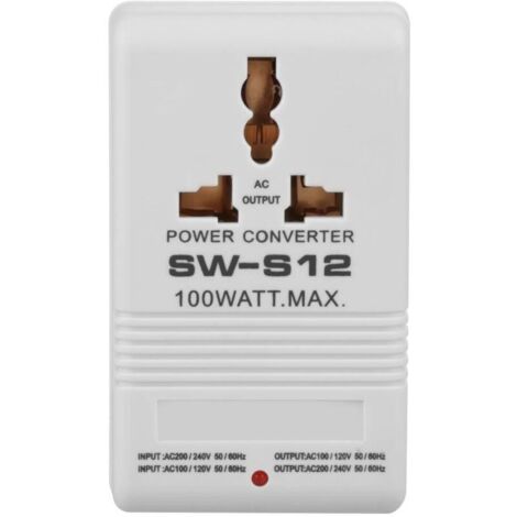 Convertisseur 110V à 220V - 100W - Parfait Pour Vos Appareils US En Europe