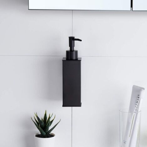 Distributeur De Savon Design Acier Inoxydable Brossé Et Verre - Support Porte-savon Salle De Bain - 17 Cm