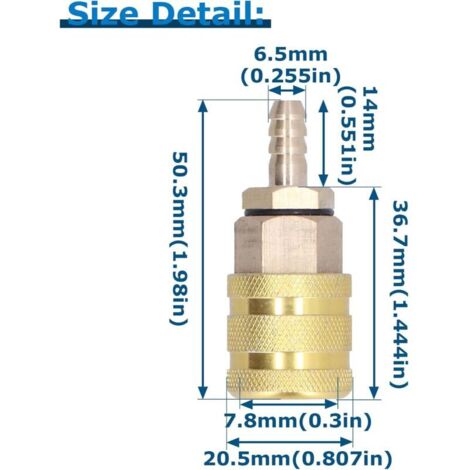 Mandrin De Gonflage Laiton 6.5 Mm – Connecteur Rapide Valve Américaine Pour Voiture, Moto, VTT
