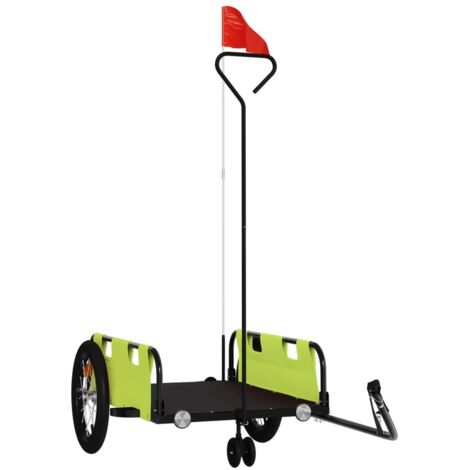 vidaXL Rimorchio da Bici Verde Oxford e Ferro