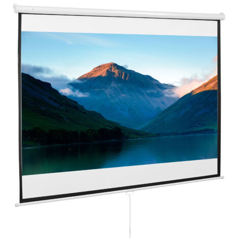 HOMCOM Telo Proiettore 100" Schermo di Proiezione a Muro per Proiettori LED LCD