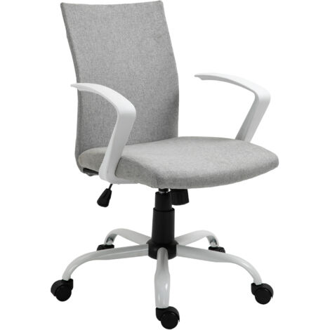 Vinsetto Sedia Ergonomica Girevole Sedia per Scrivania in Tessuto Grigio Chiaro