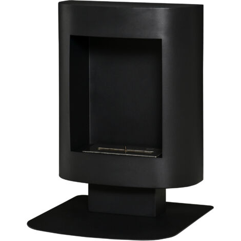 HOMCOM Caminetto a Bioetanolo con Copertura fino 20㎡ Serbatoio da 1.5L Nero