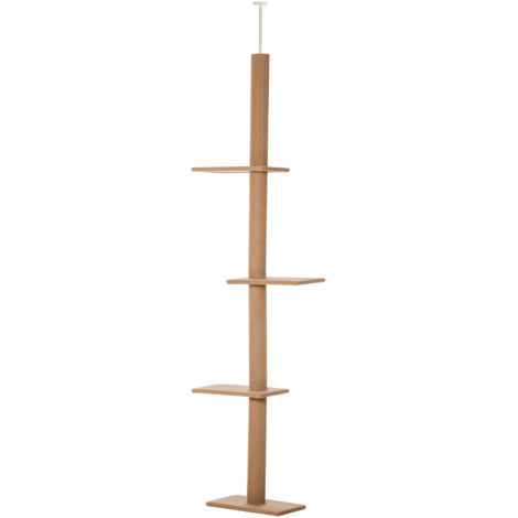 PawHut Albero Tiragraffi per Gatti su 4 Livelli con Colonna Rivestita