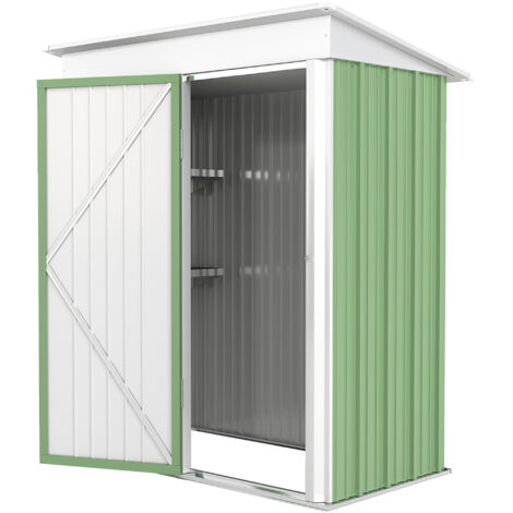 Outsunny Armadio da Esterno per Attrezzi in Acciaio con Porta Bloccabile Verde