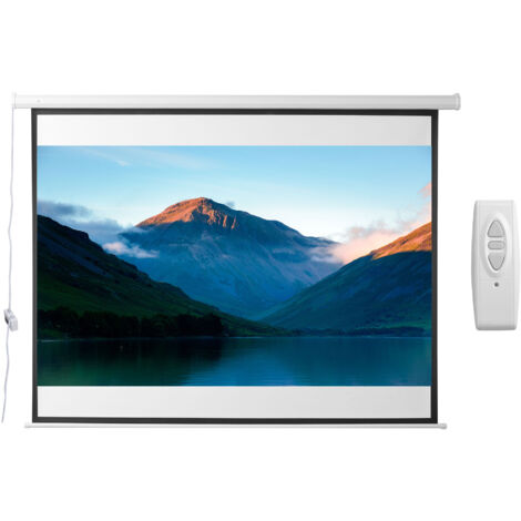 HOMCOM Schermo per Proiettore 100 Pollici Formato 4:3 Regolabile con Telecomando, Schermo di Proiezione Motorizzato Compatto, Installazione a Parete o Soffitto, 203x152 cm, Bianco