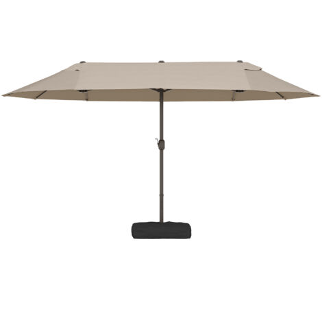 Outsunny Ombrellone da Giardino Doppio 460x270cm con Base a Croce