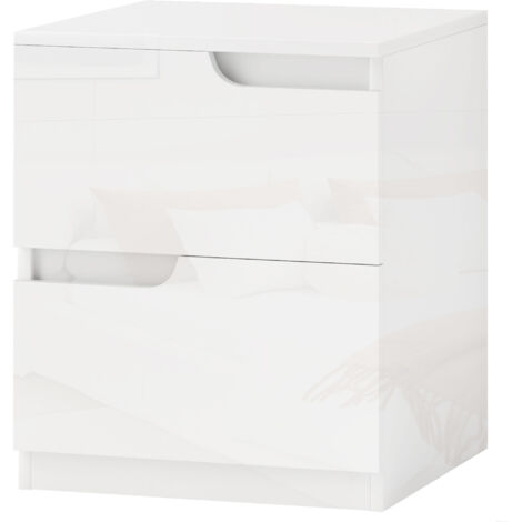 HOMCOM Comodino per Camera da Letto con 2 Cassetti in Legno 40x40x48 cm Bianco (1/5)