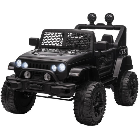 HOMCOM Macchina per Bambini Elettrica 12V con Guida Manuale e Telecomando Nero