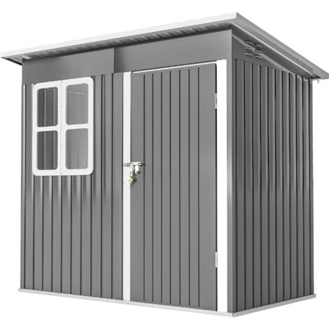 Outsunny Capanno da Giardino in Acciaio Porta con Blocco e Finestra 2.2x1.3m
