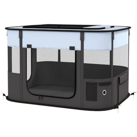 PawHut Recinto per Cani e Gatti con 7 Finestre e 3 Porte 84x64x53 cm