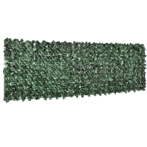 Outsunny Rotolo di Siepe Artificiale in PE Anti-UV Foglie Verde Scuro
