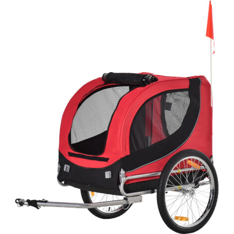 PawHut Carrello per Cani Rimorchio Bici in Acciaio e Tessuto Oxford