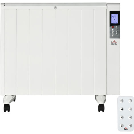HOMCOM Stufa Elettrica 1000/2000W Portatile con Timer in Alluminio Acciaio e ABS