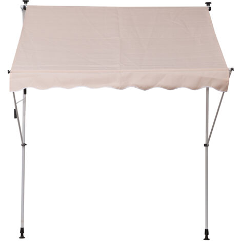 Outsunny Tenda da Sole con Manovella Telaio Telescopico Regolabile